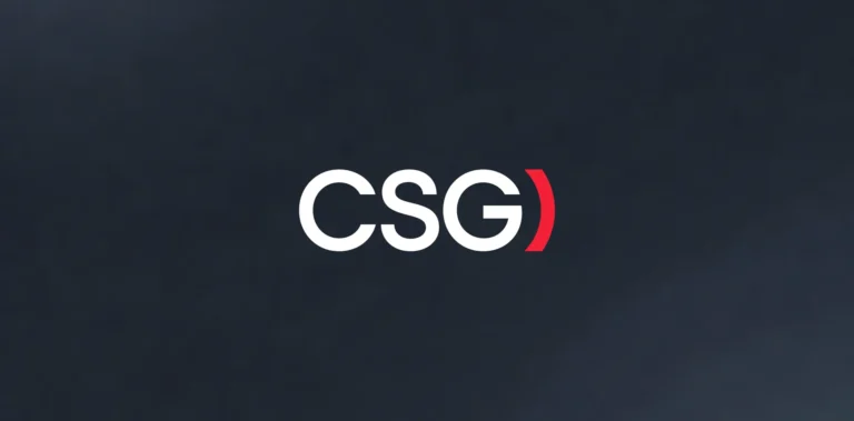 CSG logo on a dark background